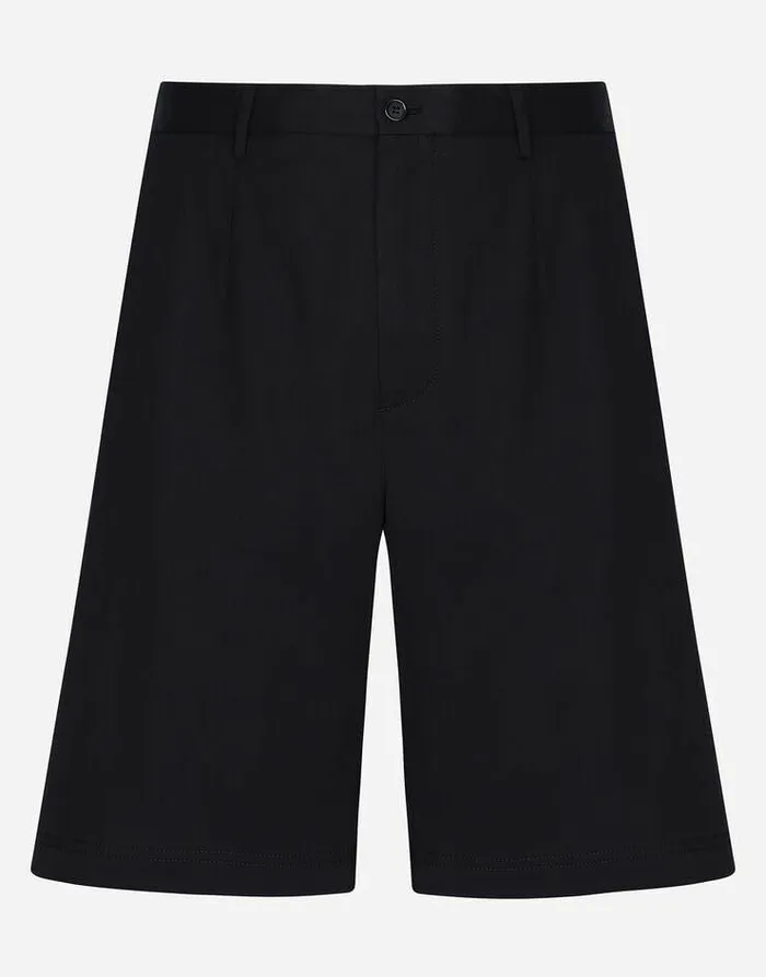 Dolce and Gabbana Trousers And Shorts Men Stretch Cotton Shorts With Branded Tag Black Dolce and Gabbana Trousers And Shorts Men Stretch Cotton Shorts With Branded Tag Black