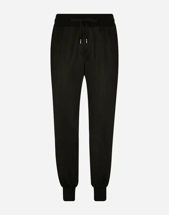 Dolce and Gabbana Trousers And Shorts Men Technical Jersey Jogging Pants With Tag Black Dolce and Gabbana Trousers And Shorts Men Technical Jersey Jogging Pants With Tag Black