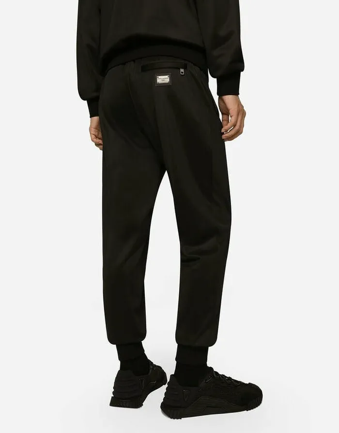 Dolce and Gabbana Trousers And Shorts Men Technical Jersey Jogging Pants With Tag Black Dolce and Gabbana Trousers And Shorts Men Technical Jersey Jogging Pants With Tag Black
