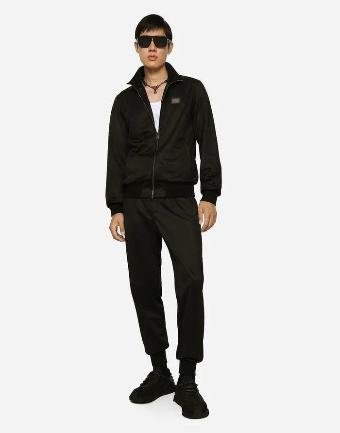Dolce and Gabbana Trousers And Shorts Men Technical Jersey Jogging Pants With Tag Black Dolce and Gabbana Trousers And Shorts Men Technical Jersey Jogging Pants With Tag Black