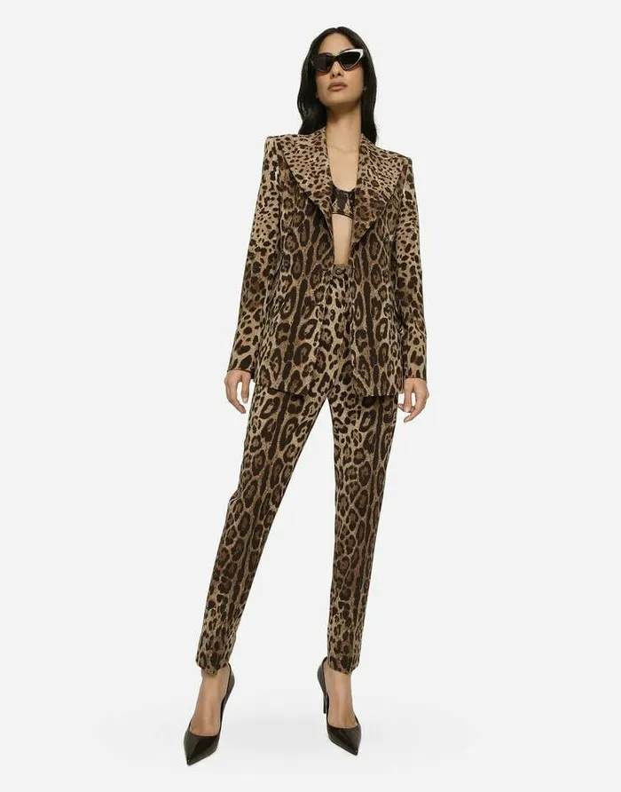 Dolce and Gabbana Trousers And Shorts Women Highwaisted Pants In Leopardprint Wool Animal Print Dolce and Gabbana Trousers And Shorts Women Highwaisted Pants In Leopardprint Wool Animal Print