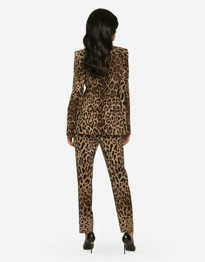 Dolce and Gabbana Trousers And Shorts Women Highwaisted Pants In Leopardprint Wool Animal Print Dolce and Gabbana Trousers And Shorts Women Highwaisted Pants In Leopardprint Wool Animal Print