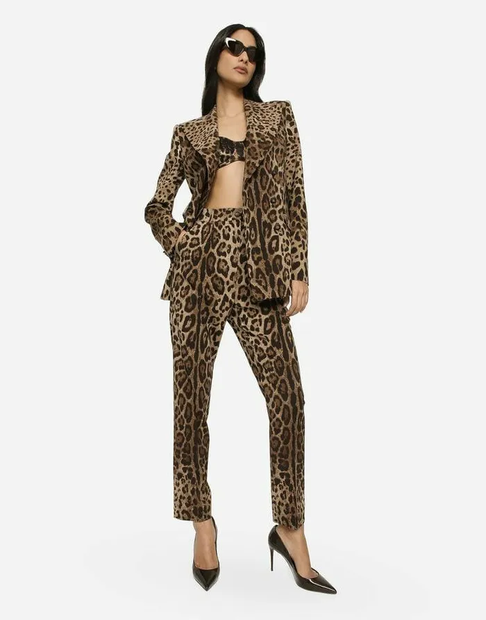 Dolce and Gabbana Trousers And Shorts Women Highwaisted Pants In Leopardprint Wool Animal Print Dolce and Gabbana Trousers And Shorts Women Highwaisted Pants In Leopardprint Wool Animal Print