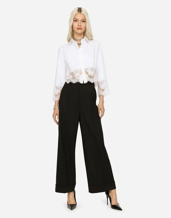 Dolce and Gabbana Trousers And Shorts Women Twill Culottes Black Dolce and Gabbana Trousers And Shorts Women Twill Culottes Black
