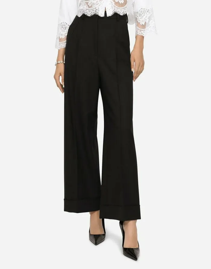 Dolce and Gabbana Trousers And Shorts Women Twill Culottes Black Dolce and Gabbana Trousers And Shorts Women Twill Culottes Black