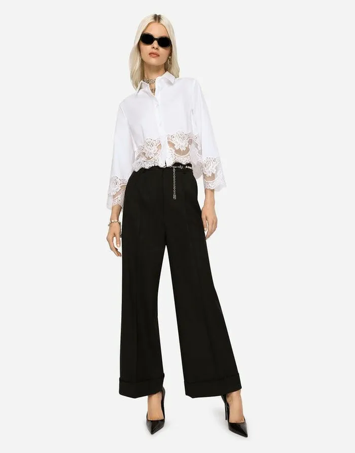 Dolce and Gabbana Trousers And Shorts Women Twill Culottes Black Dolce and Gabbana Trousers And Shorts Women Twill Culottes Black