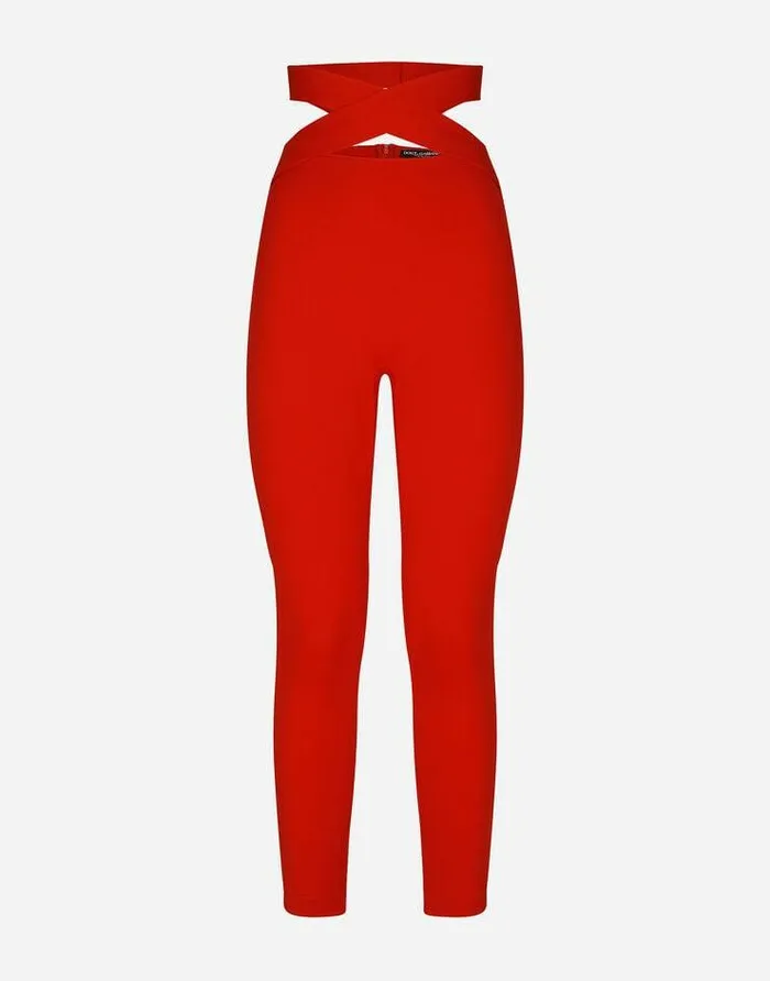 Dolce and Gabbana Trousers And Shorts Women Viscose Pants With Strap Detail Red Dolce and Gabbana Trousers And Shorts Women Viscose Pants With Strap Detail Red