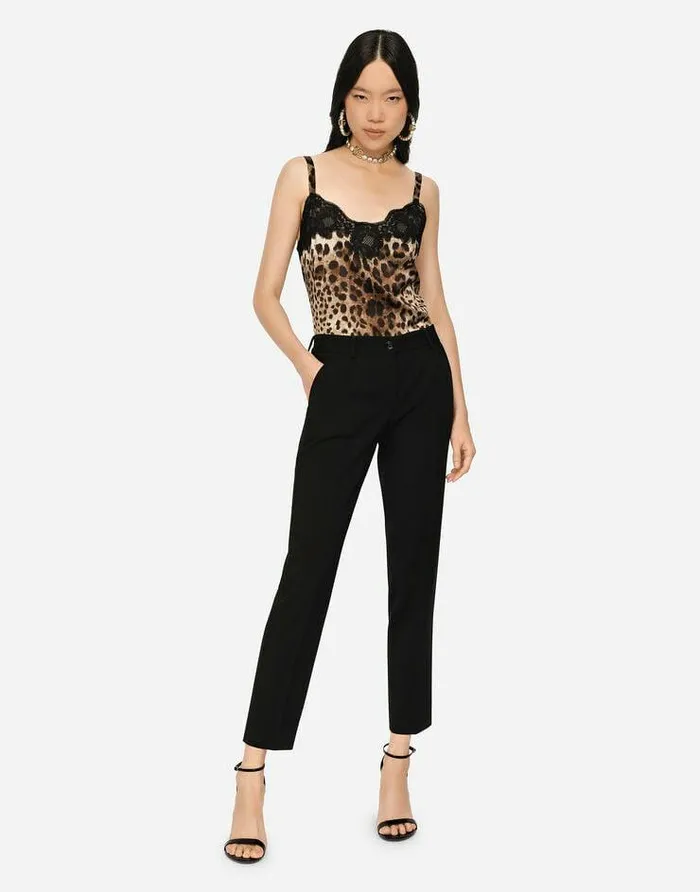 Dolce and Gabbana Trousers And Shorts Women Woolen Pants Black Dolce and Gabbana Trousers And Shorts Women Woolen Pants Black
