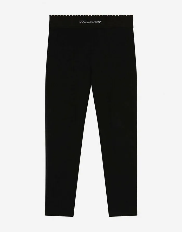 Dolce and Gabbana Trousers And Skirts Children Cotton Leggings Black