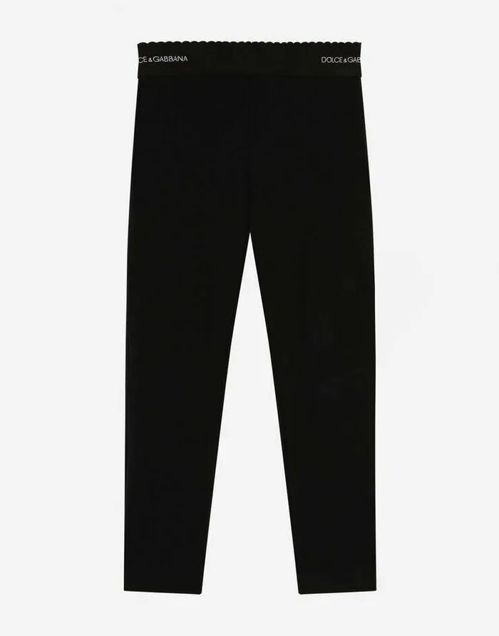 Dolce and Gabbana Trousers And Skirts Children Cotton Leggings Black Dolce and Gabbana Trousers And Skirts Children Cotton Leggings Black
