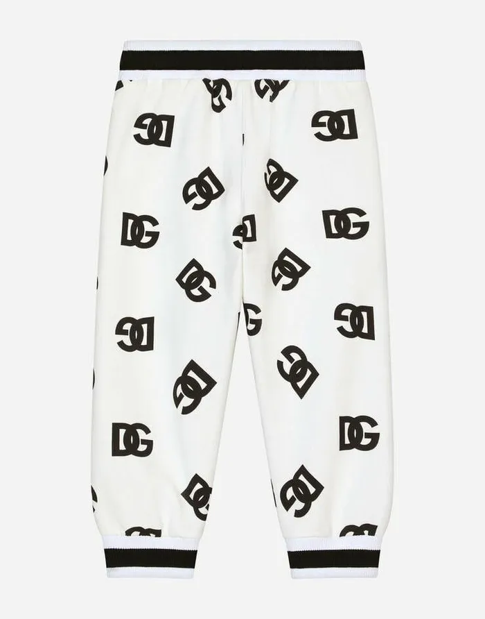 Dolce and Gabbana Trousers And Skirts Children Jersey Jogging Pants With DG Logo Print Multicolor Dolce and Gabbana Trousers And Skirts Children Jersey Jogging Pants With DG Logo Print Multicolor