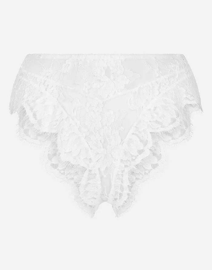 Dolce and Gabbana Underwear Women Highwaisted Lace Briefs White
