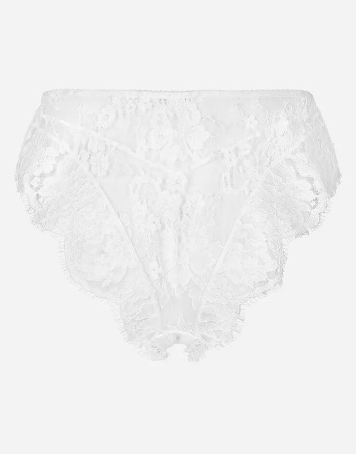 Dolce and Gabbana Underwear Women Highwaisted Lace Briefs White Dolce and Gabbana Underwear Women Highwaisted Lace Briefs White