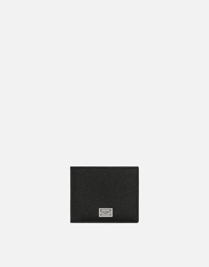Dolce and Gabbana Wallets And Small Leather Goods Men Calfskin Bifold Wallet With Logo Tag Black Dolce and Gabbana Wallets And Small Leather Goods Men Calfskin Bifold Wallet With Logo Tag Black