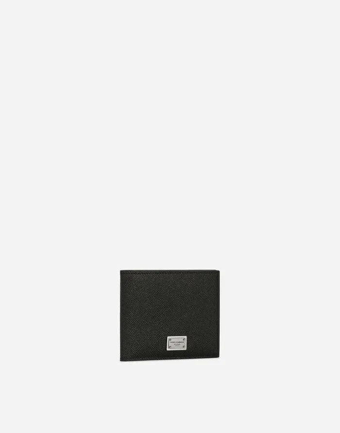 Dolce and Gabbana Wallets And Small Leather Goods Men Calfskin Bifold Wallet With Logo Tag Black Dolce and Gabbana Wallets And Small Leather Goods Men Calfskin Bifold Wallet With Logo Tag Black