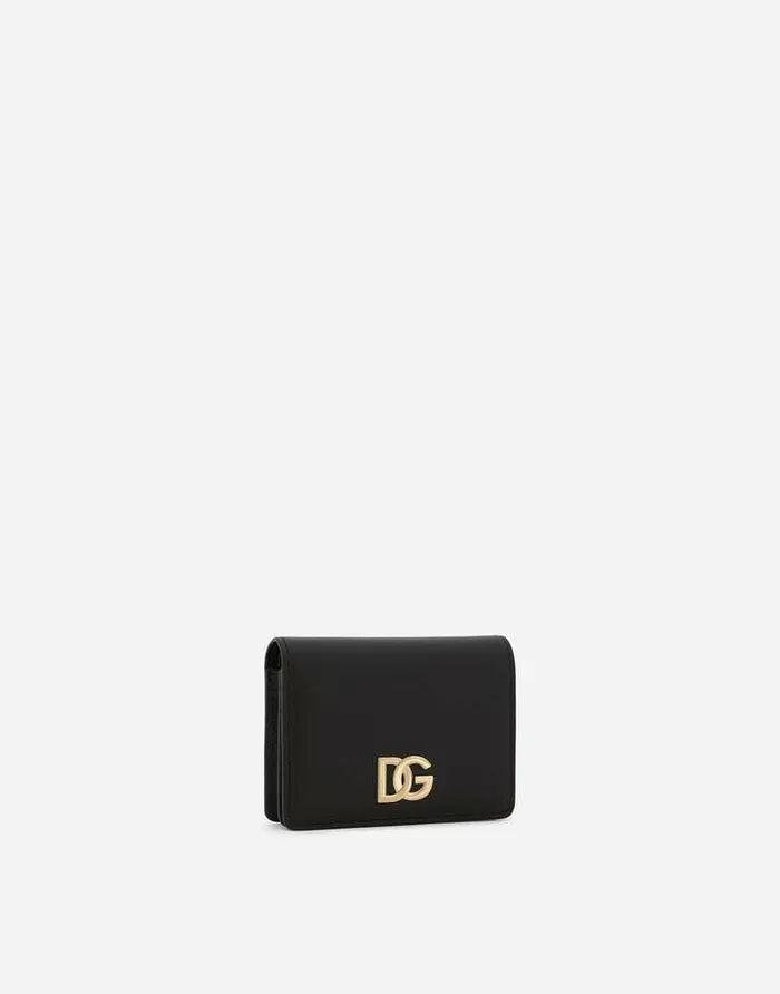 Dolce and Gabbana Wallets And Small Leather Goods Women Calfskin Wallet With DG Logo Black Dolce and Gabbana Wallets And Small Leather Goods Women Calfskin Wallet With DG Logo Black