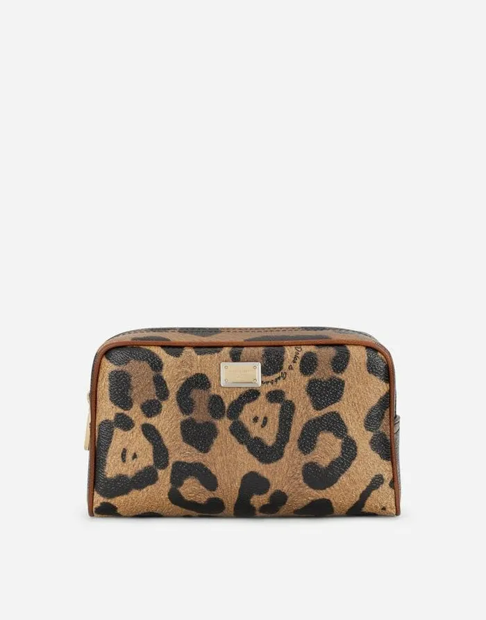 Dolce and Gabbana Wallets And Small Leather Goods Women Leopardprint Crespo Toiletry Bag With Branded Plate Multicolor Dolce and Gabbana Wallets And Small Leather Goods Women Leopardprint Crespo Toiletry Bag With Branded Plate Multicolor