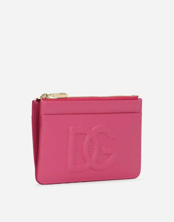 Dolce and Gabbana Wallets And Small Leather Goods Women Medium Calfskin DG Logo Card Holder Lilac Dolce and Gabbana Wallets And Small Leather Goods Women Medium Calfskin DG Logo Card Holder Lilac