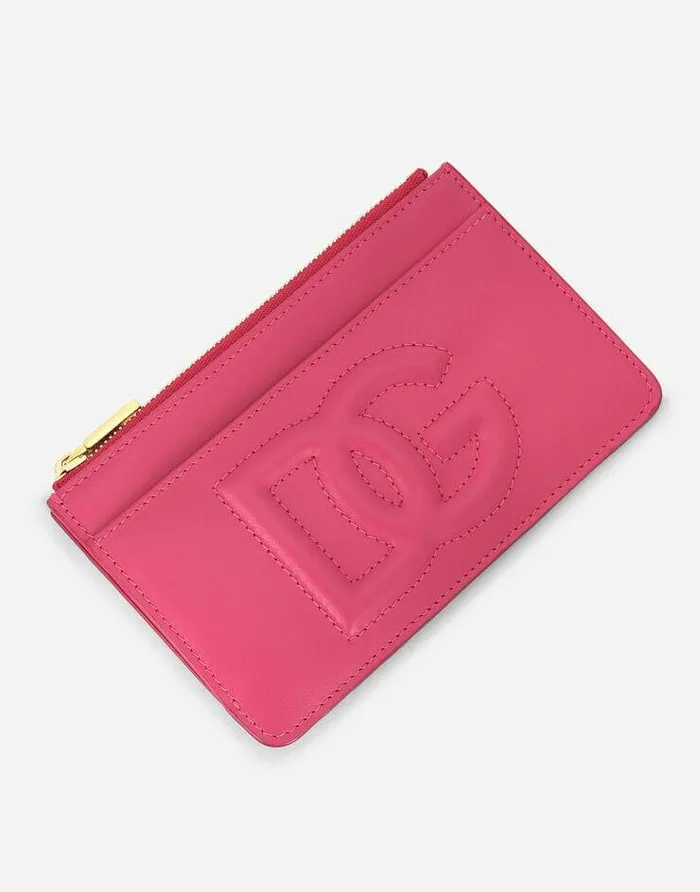 Dolce and Gabbana Wallets And Small Leather Goods Women Medium Calfskin DG Logo Card Holder Lilac Dolce and Gabbana Wallets And Small Leather Goods Women Medium Calfskin DG Logo Card Holder Lilac
