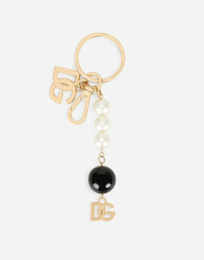 Dolce and Gabbana Wallets And Small Leather Goods Women Metal Keychain With DG Logo And Pearls Multicolor Dolce and Gabbana Wallets And Small Leather Goods Women Metal Keychain With DG Logo And Pearls Multicolor