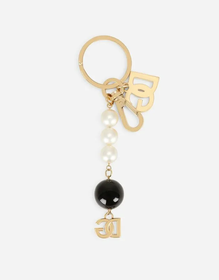 Dolce and Gabbana Wallets And Small Leather Goods Women Metal Keychain With DG Logo And Pearls Multicolor Dolce and Gabbana Wallets And Small Leather Goods Women Metal Keychain With DG Logo And Pearls Multicolor
