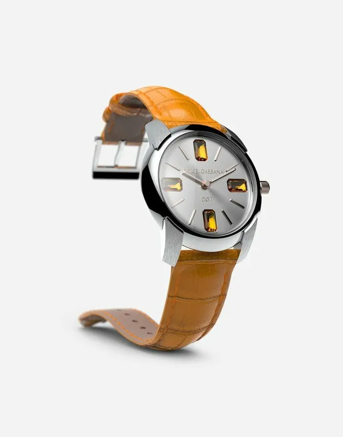 Dolce and Gabbana WatchesandStraps Women Watch With Alligator Strap Orange Dolce and Gabbana WatchesandStraps Women Watch With Alligator Strap Orange