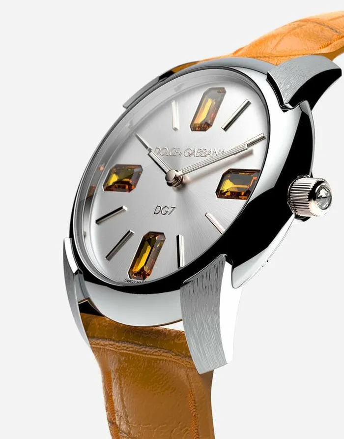Dolce and Gabbana WatchesandStraps Women Watch With Alligator Strap Orange Dolce and Gabbana WatchesandStraps Women Watch With Alligator Strap Orange