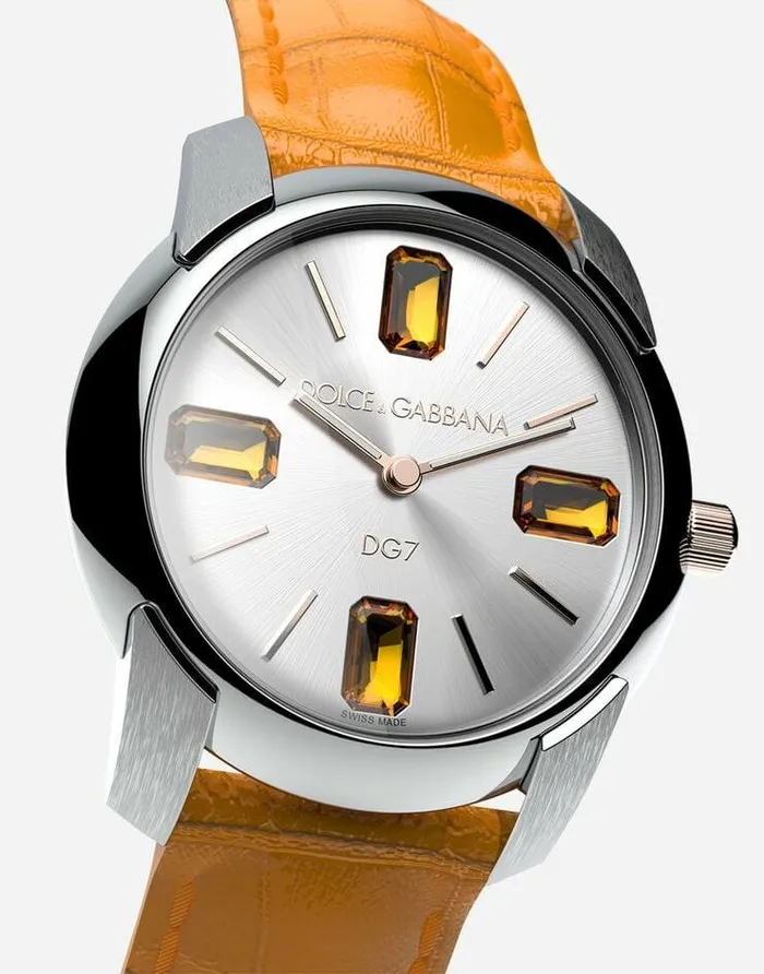 Dolce and Gabbana WatchesandStraps Women Watch With Alligator Strap Orange Dolce and Gabbana WatchesandStraps Women Watch With Alligator Strap Orange