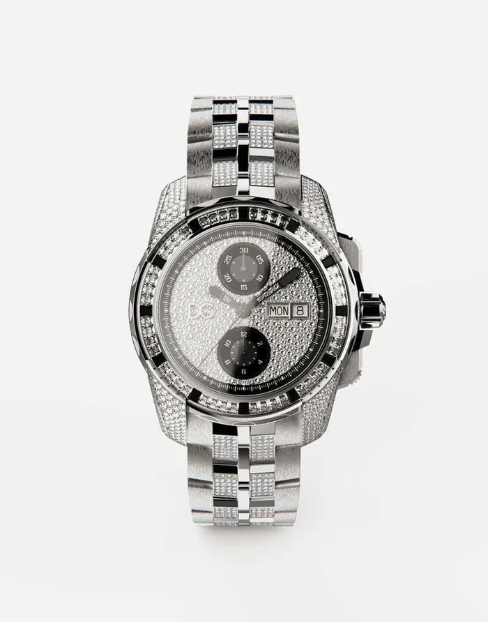 Dolce and Gabbana Watches Men Gold Watch With Diamond Pav White Gold
