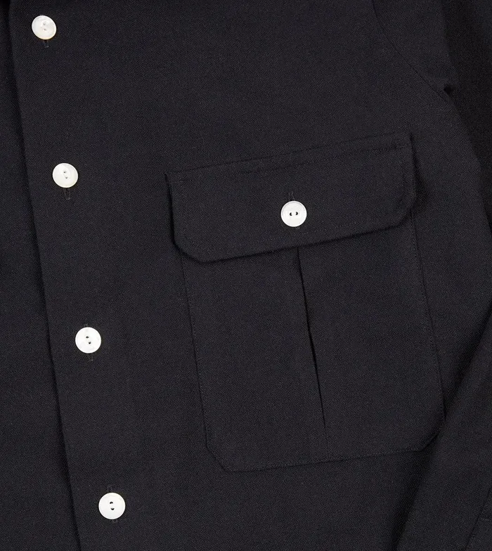 Drake039s Dark Navy Wool TwoPocket Work Shirt 8211 Shirts