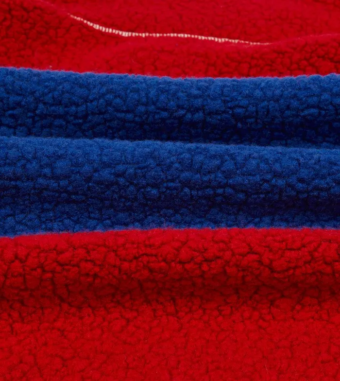 Drake039s Ecru Red And Blue Boucle Wool Zip Fleece Jacket 8211 Clothing