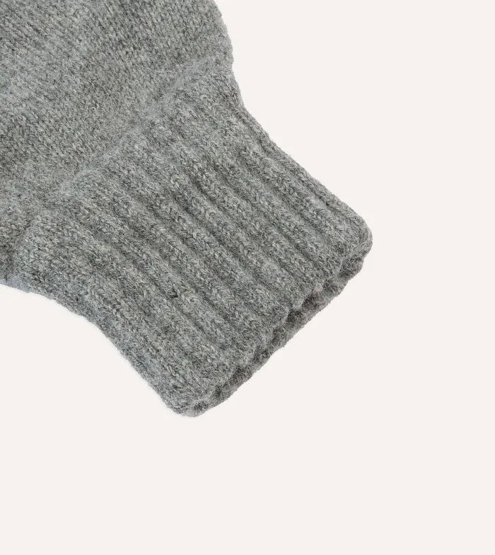 Drake039s Grey Lambswool Knitted Gloves 8211 Accessories Drake039s Grey Lambswool Knitted Gloves 8211 Accessories