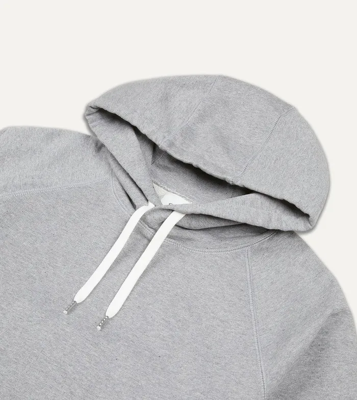 Drake039s Grey Melange Cotton Hooded Sweatshirt 8211 Clothing