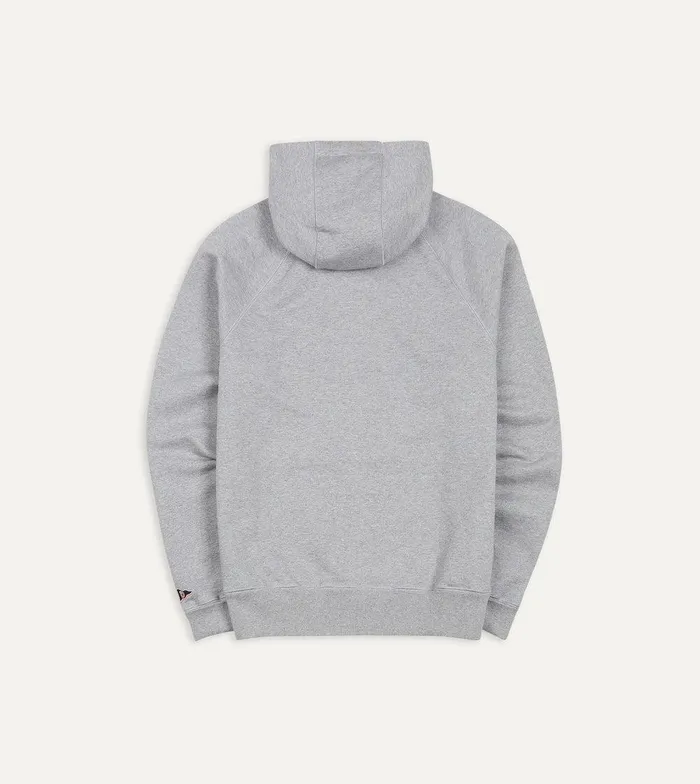 Drake039s Grey Melange Cotton Hooded Sweatshirt 8211 Clothing