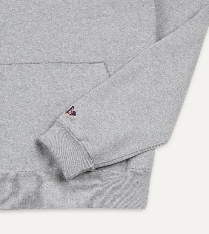 Drake039s Grey Melange Cotton Hooded Sweatshirt 8211 Clothing
