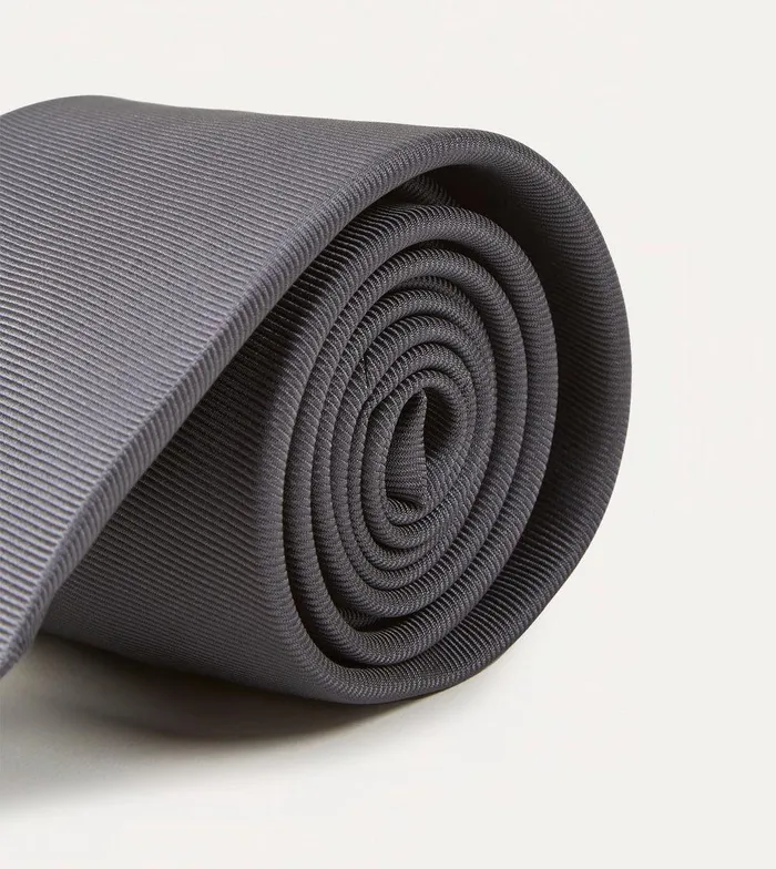 Drake039s Grey Silk Twill Hand Rolled Tie 8211 Ties