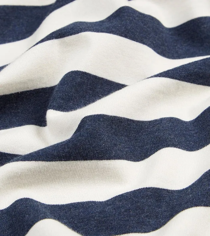 Drake039s Navy And White Block Stripe Cotton Crew Neck Hiking TShirt 8211 Clothing