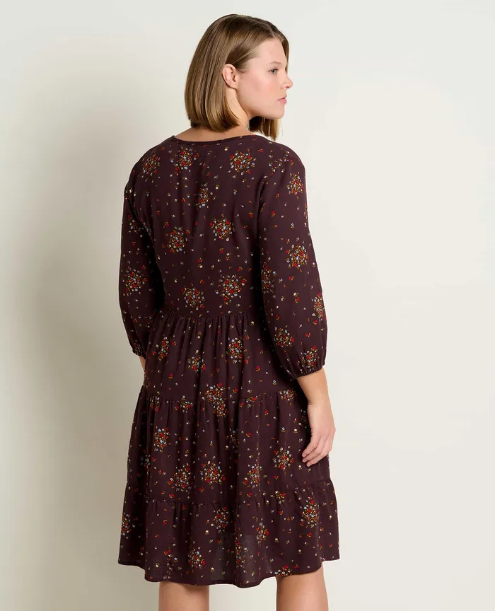 Dresses Manzana Tiered Long Sleeve Dress Carob Floral Print ToadandCo Women8217s