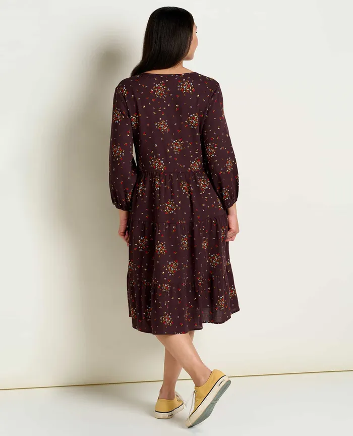 Dresses Manzana Tiered Long Sleeve Dress Carob Floral Print ToadandCo Women8217s