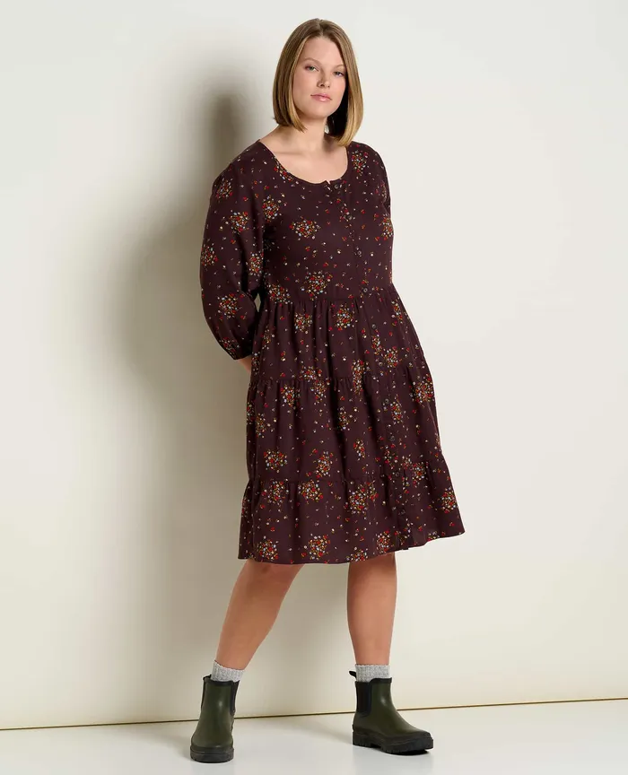 Dresses Manzana Tiered Long Sleeve Dress Carob Floral Print ToadandCo Women8217s
