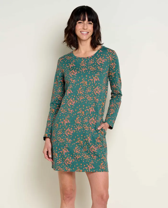 Dresses Women8217s ToadandCo Windmere II Long Sleeve Dress Jasper Seedpod Print Dresses Women8217s ToadandCo Windmere II Long Sleeve Dress Jasper Seedpod Print