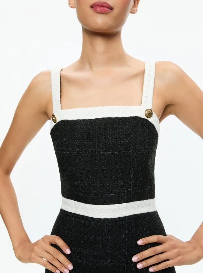 Dresses Women Alice Olivia Clarine Mini Dress Blackoff White