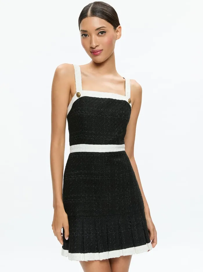 Dresses Women Alice Olivia Clarine Mini Dress Blackoff White