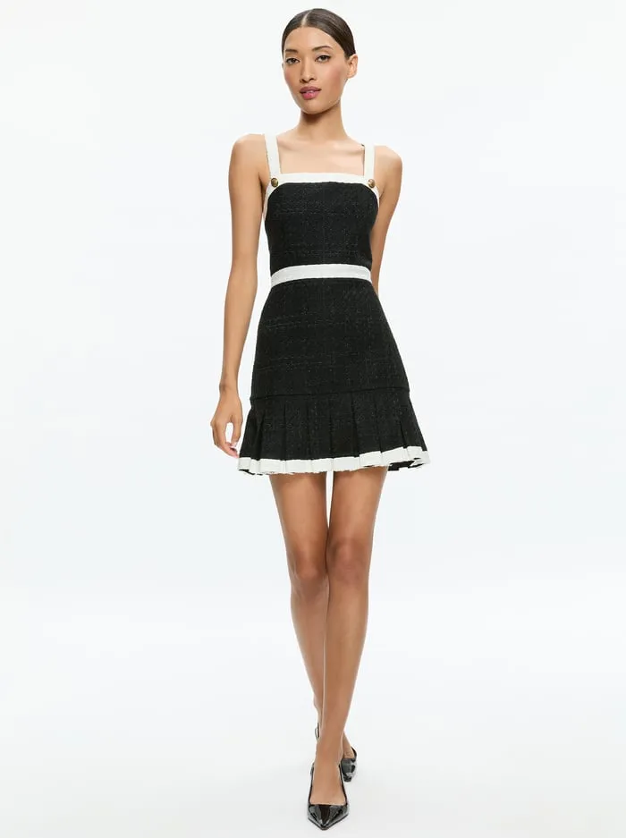 Dresses Women Alice Olivia Clarine Mini Dress Blackoff White