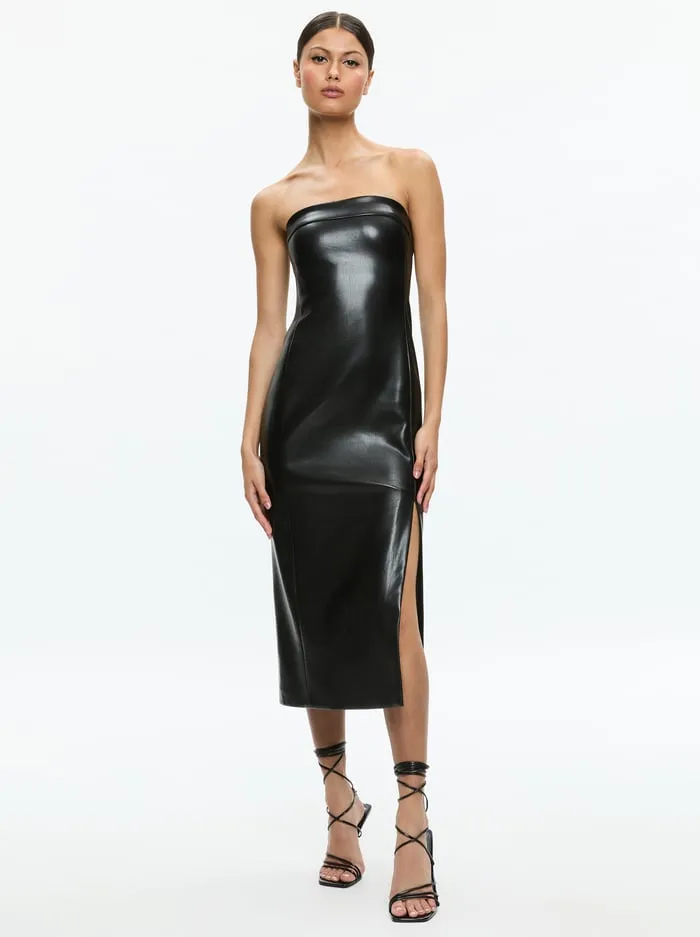Dresses Women Alice Olivia Kelly Vegan Midi Dress Black