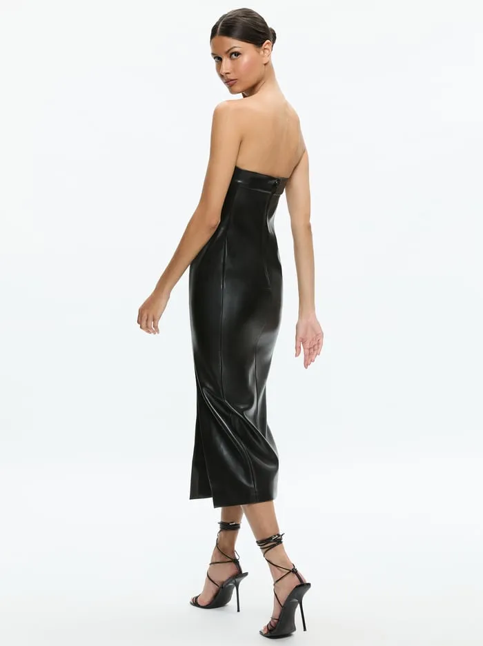 Dresses Women Alice Olivia Kelly Vegan Midi Dress Black