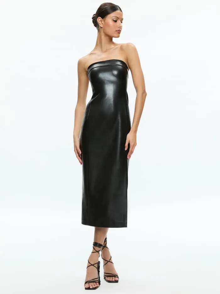 Dresses Women Alice Olivia Kelly Vegan Midi Dress Black