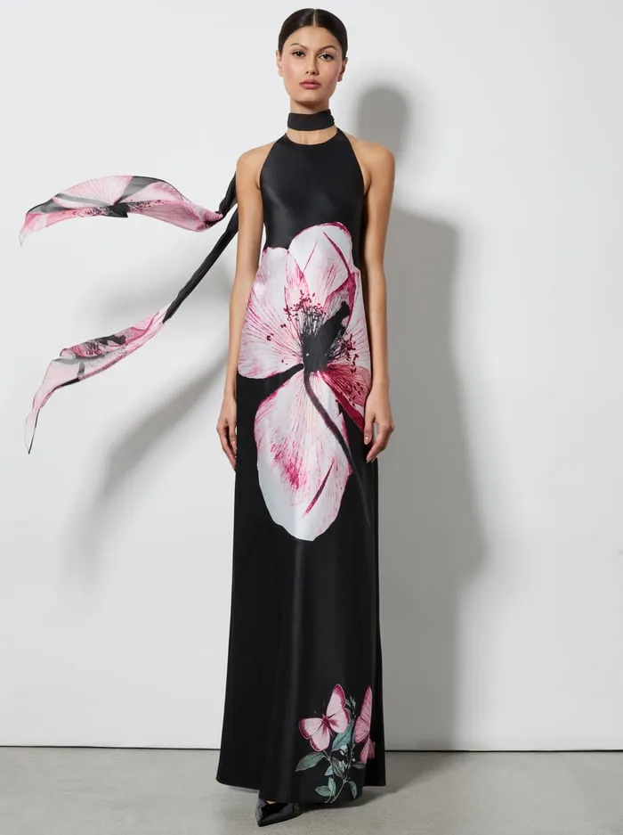 Dresses Women Alice Olivia Montana Tie Back Gown Luna Floral