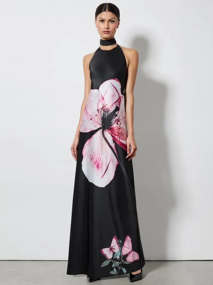 Dresses Women Alice Olivia Montana Tie Back Gown Luna Floral