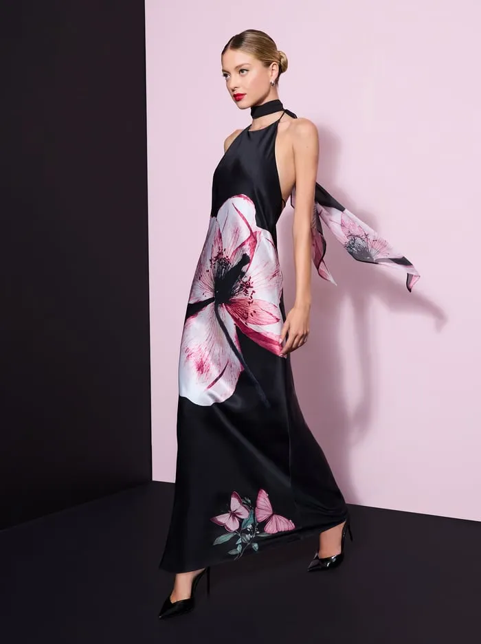 Dresses Women Alice Olivia Montana Tie Back Gown Luna Floral